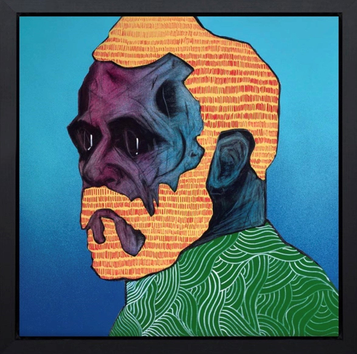 Vinnie loves a swirly top (Framed)