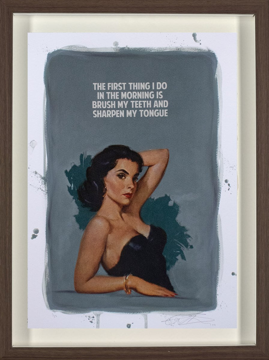 Sharpen My Tongue (Grey) (Framed)