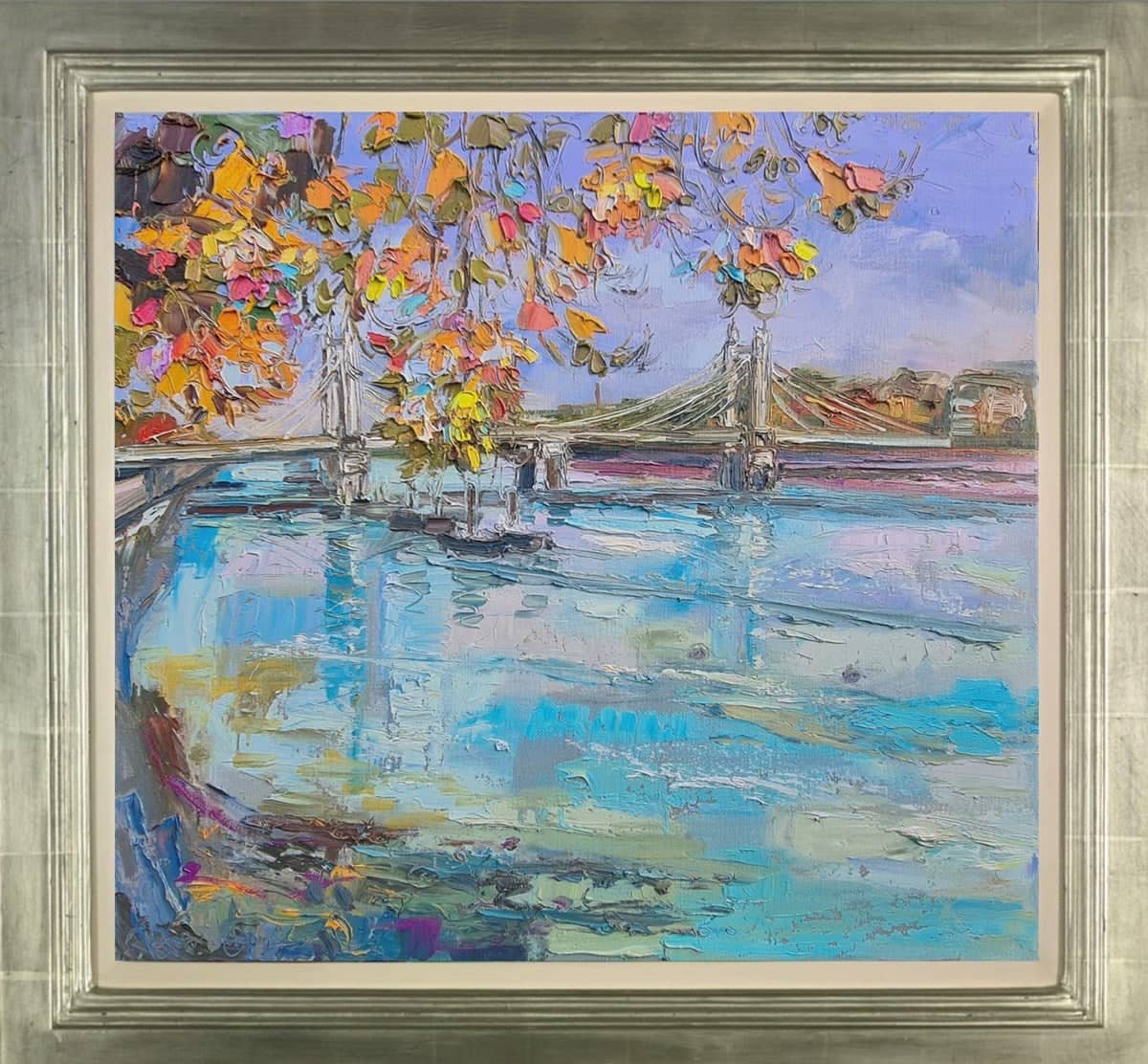 Autumn Trees, Albert Bridge, London (Framed)