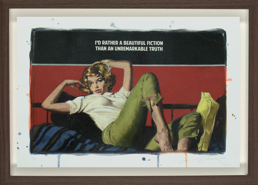 Beautiful Fiction (Hand Coloured) Small (Framed)