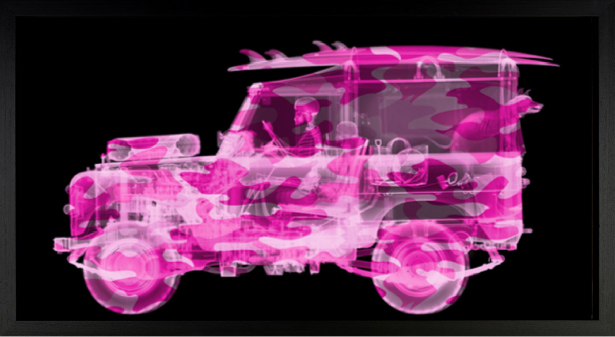 Camouflage Land Rover Surfer Pink (Framed)