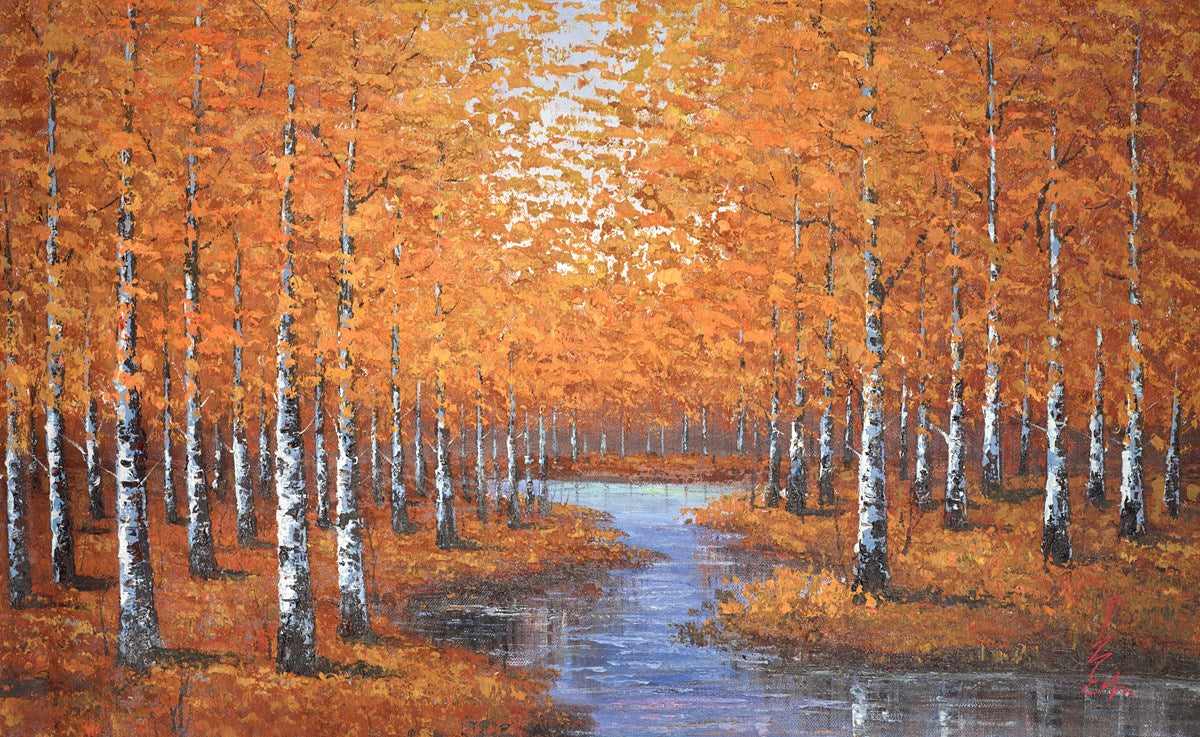 A Golden Forest Stream
