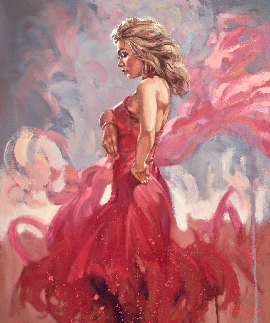 Red Flamenco with Pink Shawl