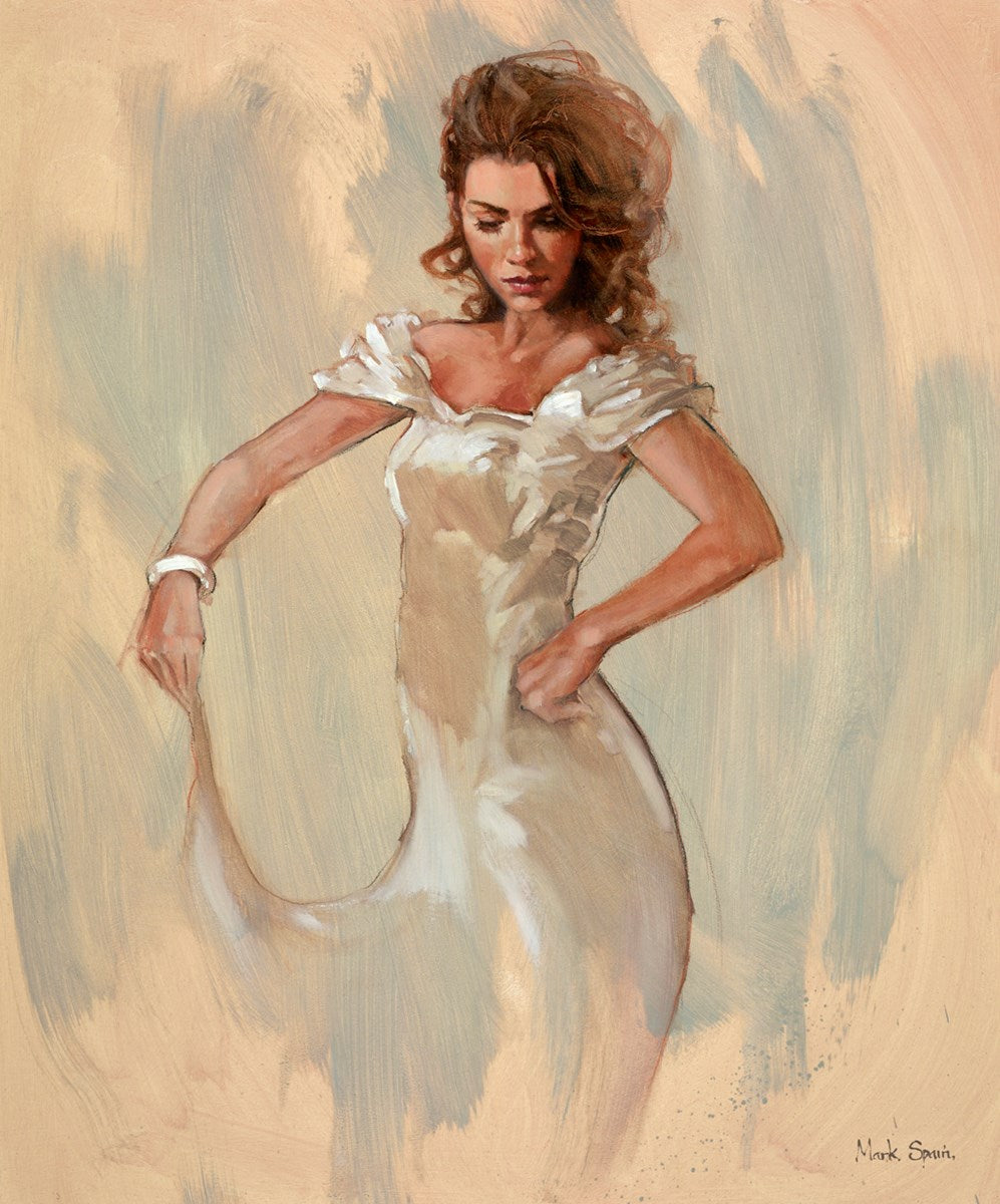 Satin Dress Study on Blue