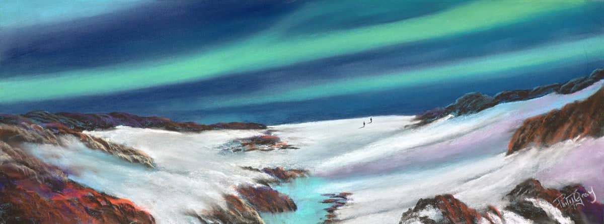 Northern Lights in the Snow III