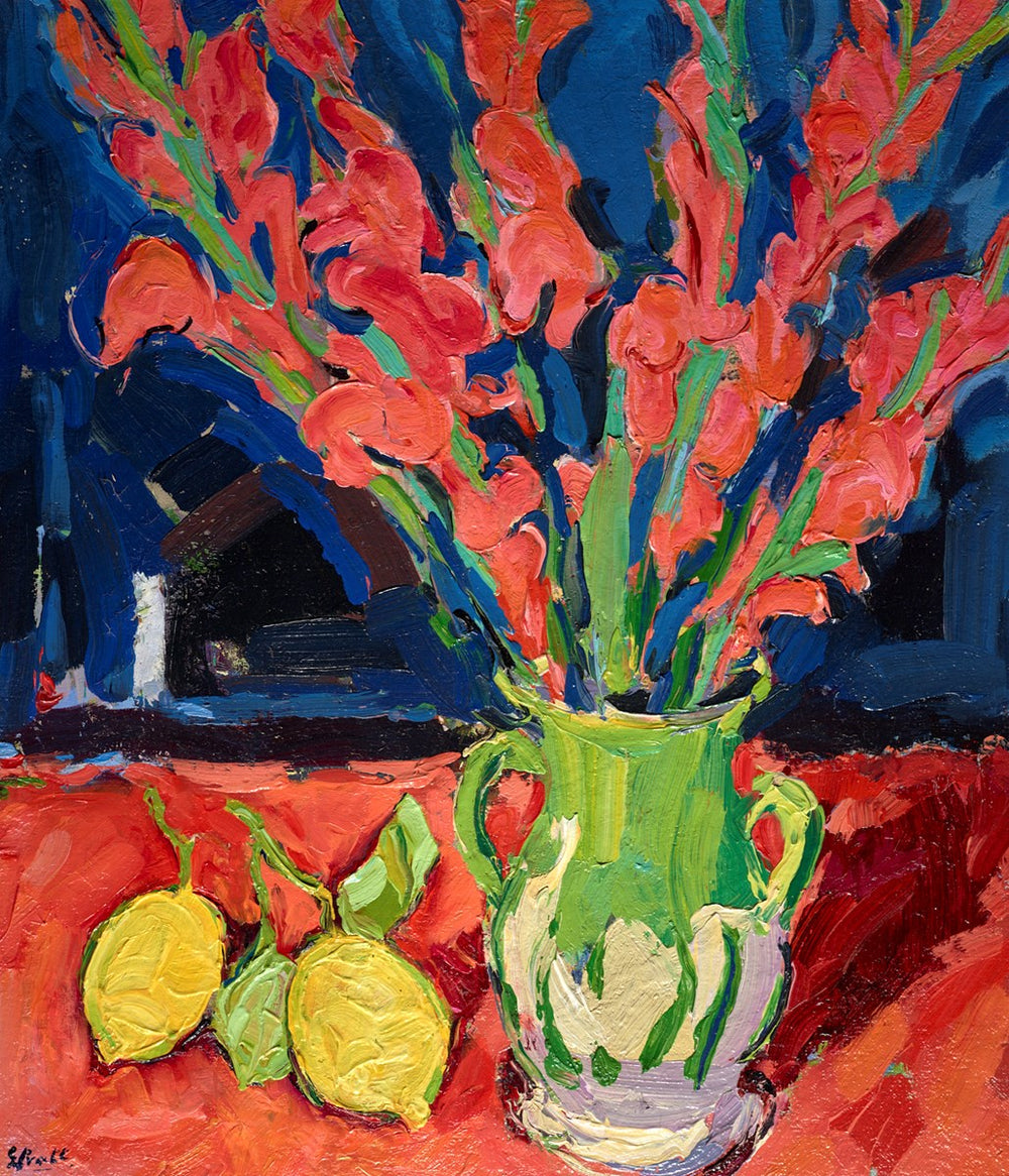 Gladioli in Moroccan Vase