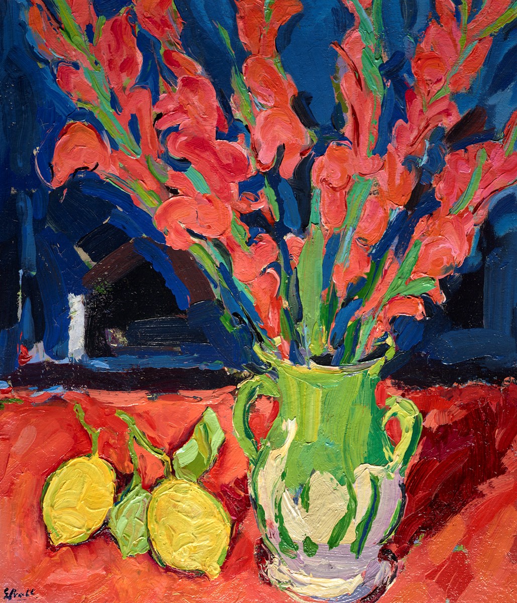 Gladioli in Moroccan Vase