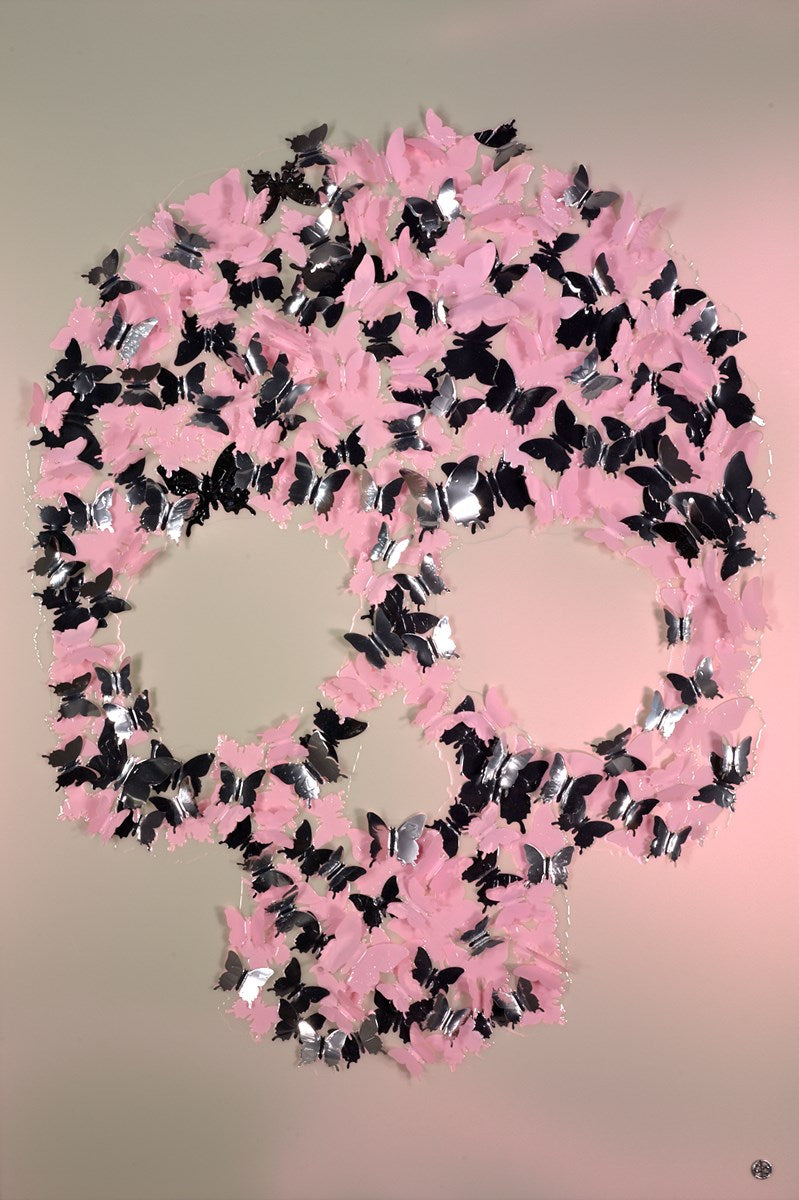 Butterfly Skull (Pink,Silver)