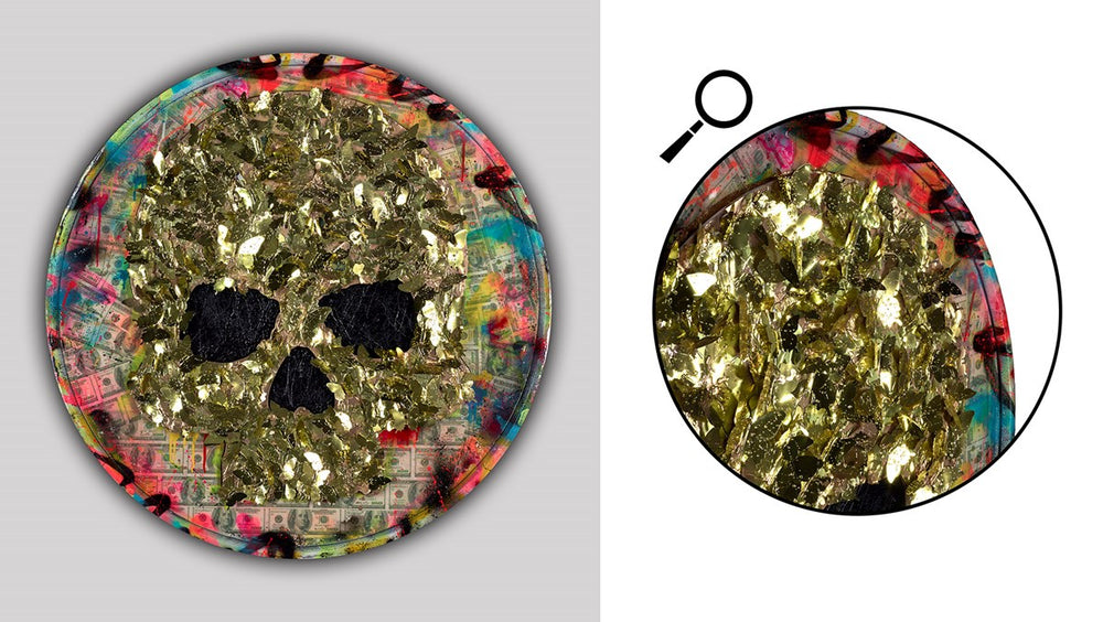 Golden Butterfly Skull - Dollar Bills