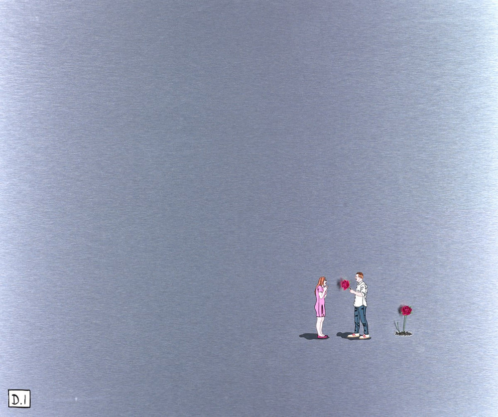 Man With Flower - Pink Rose