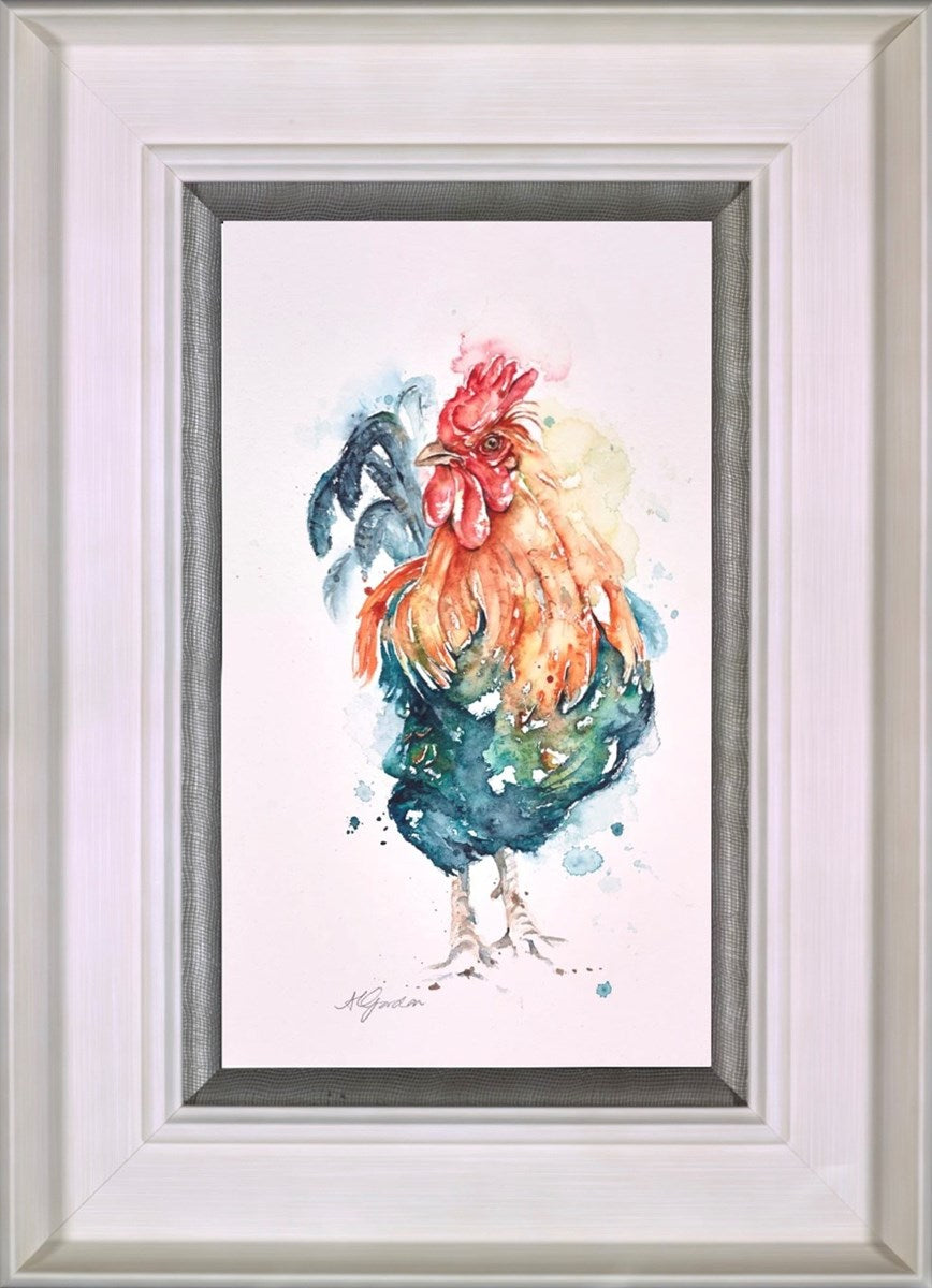 No Spring Chicken - Cockerel (Framed)