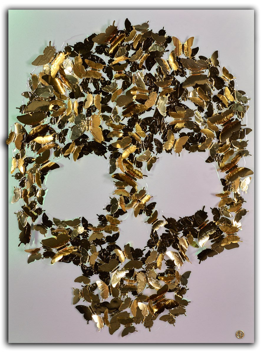 Gold Butterfly Skull