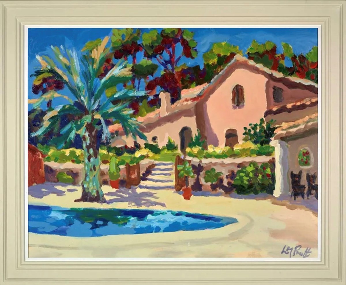 Villa and Palm (Framed)