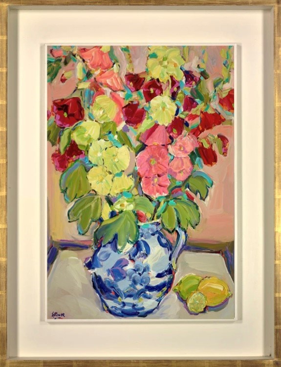 Foxhill Hollyhocks (Framed)