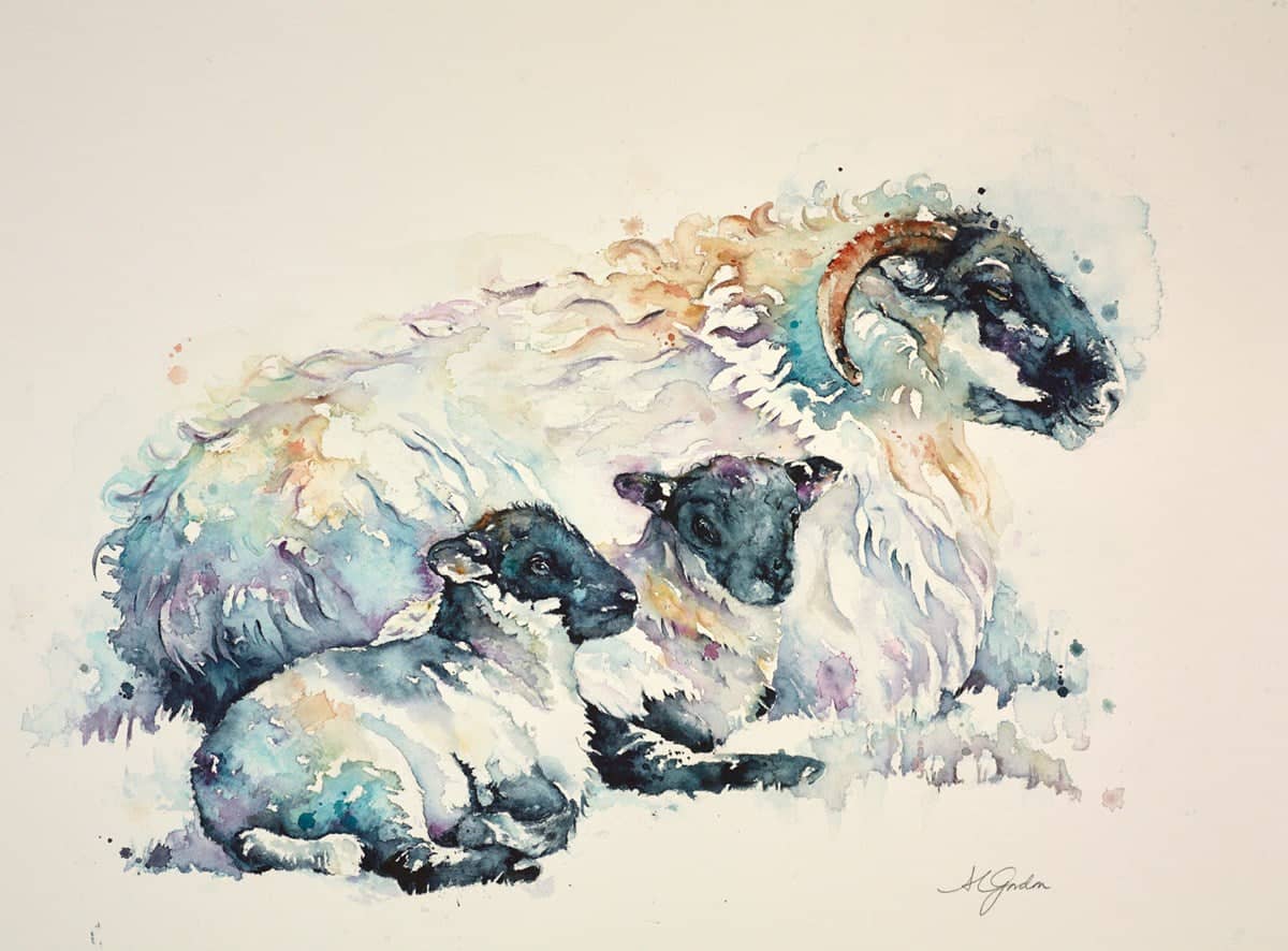 Spring Family - Ewe with the Lambs