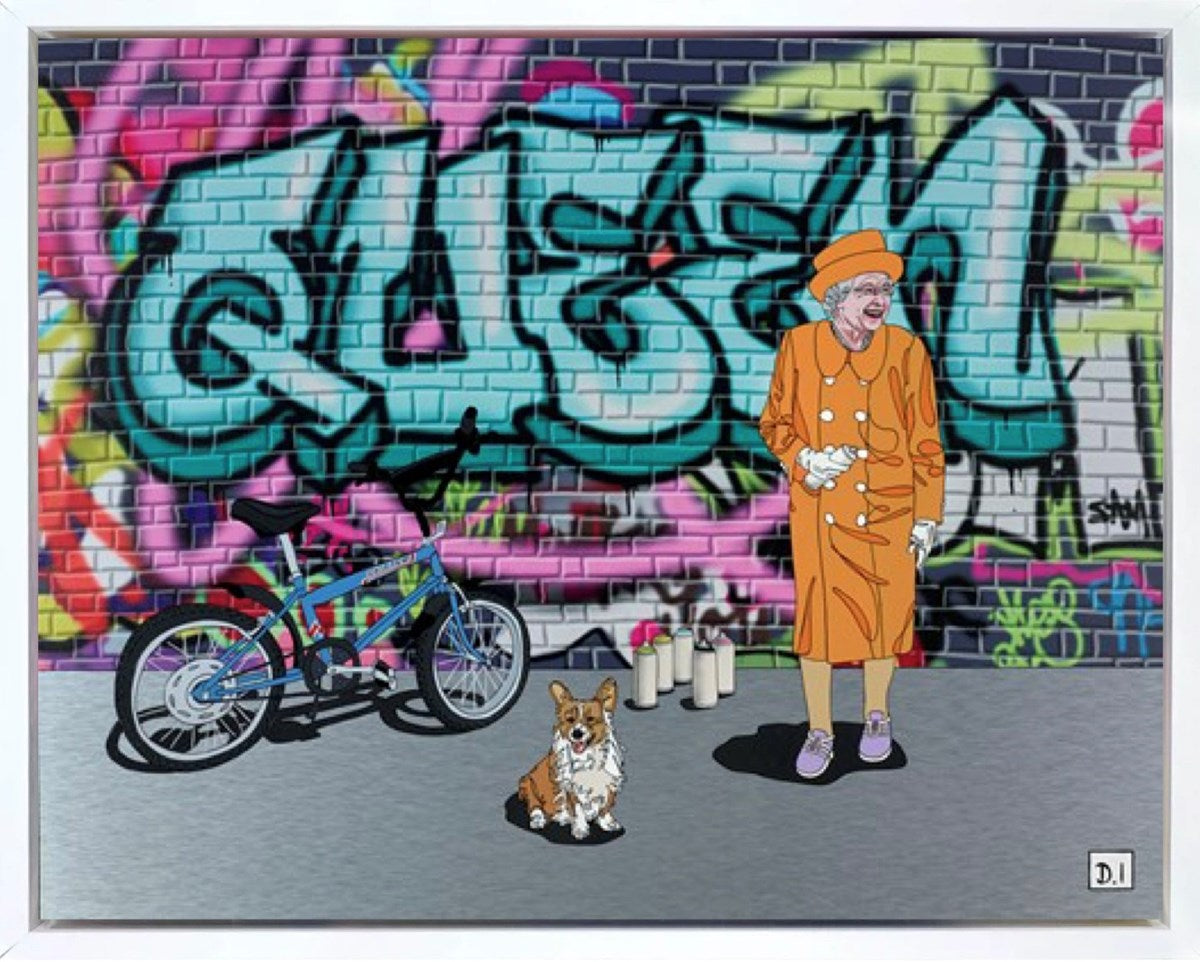 Green Queen Dark Graffiti Wall (Framed)